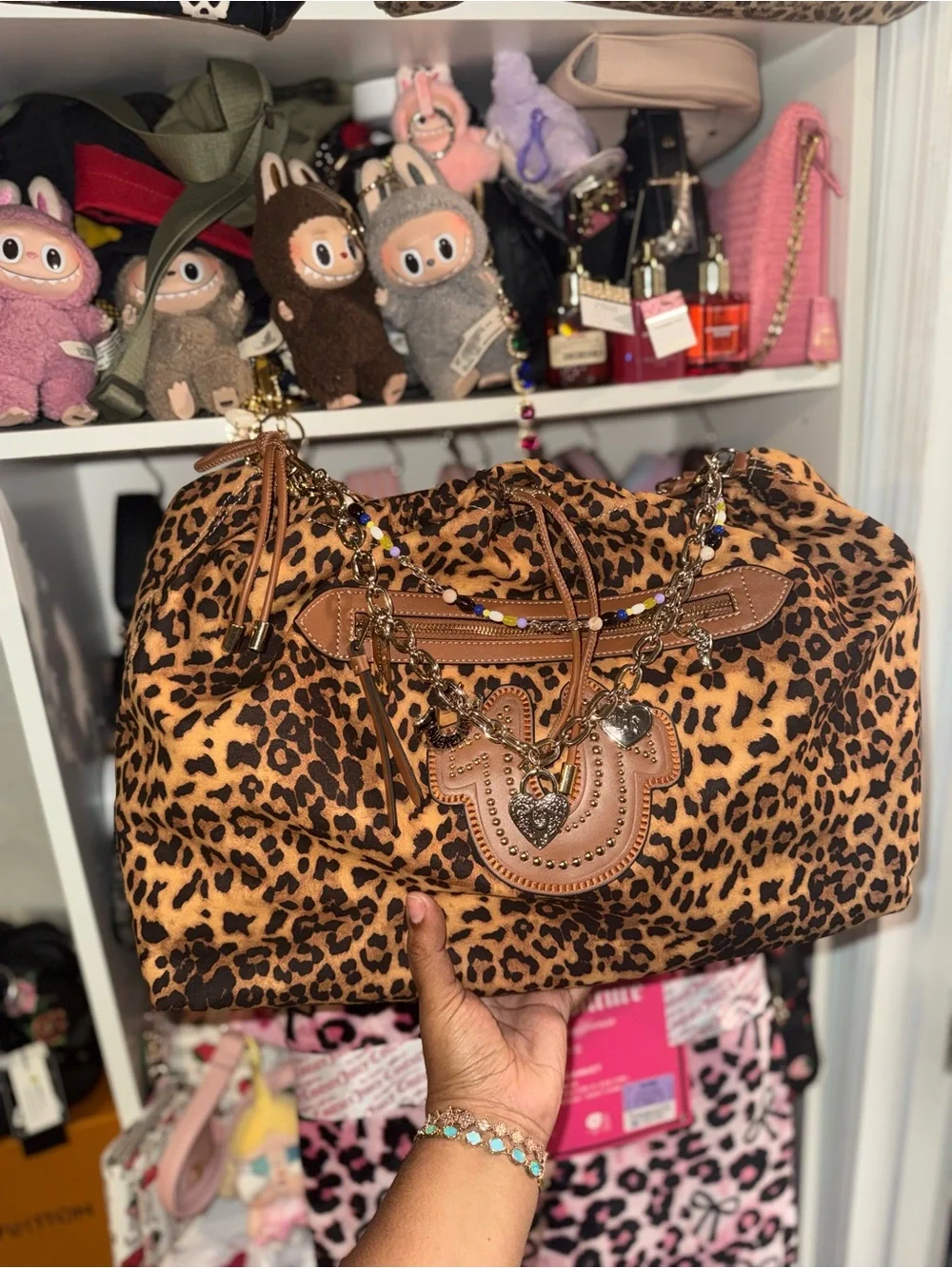 True Religion Leopard Print Tote Bag